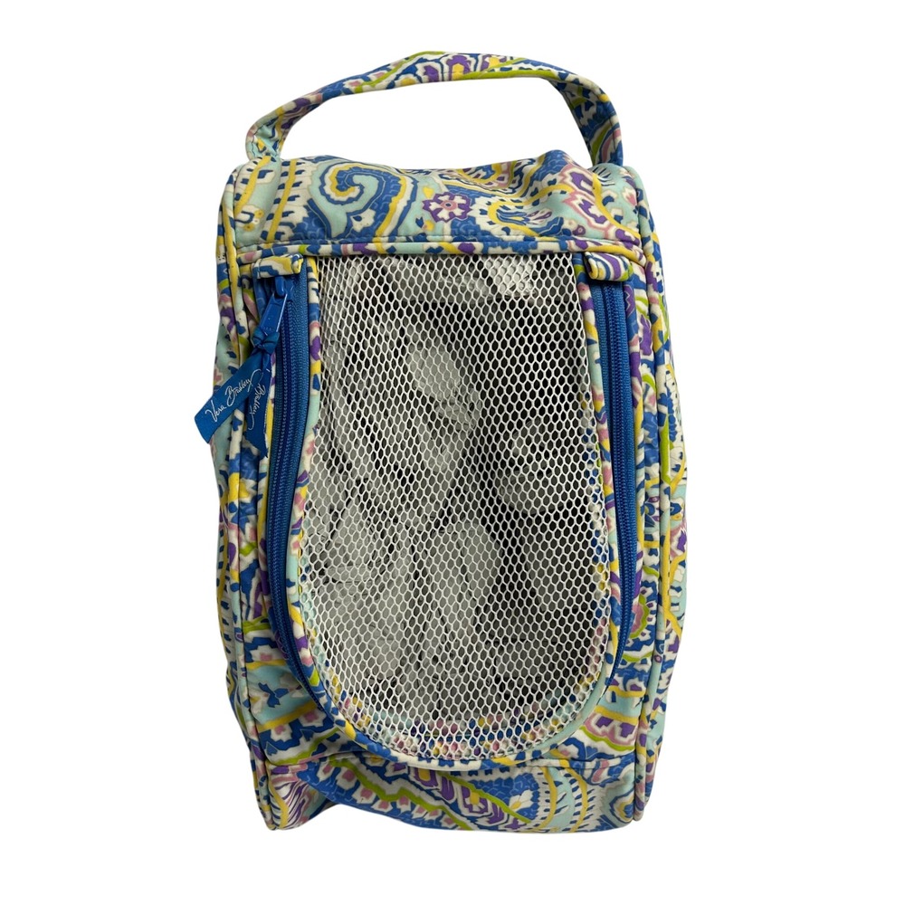 Vera Bradley Quilted Paisley Travel Bag Mesh Window Toiletry Cosmetic Bag